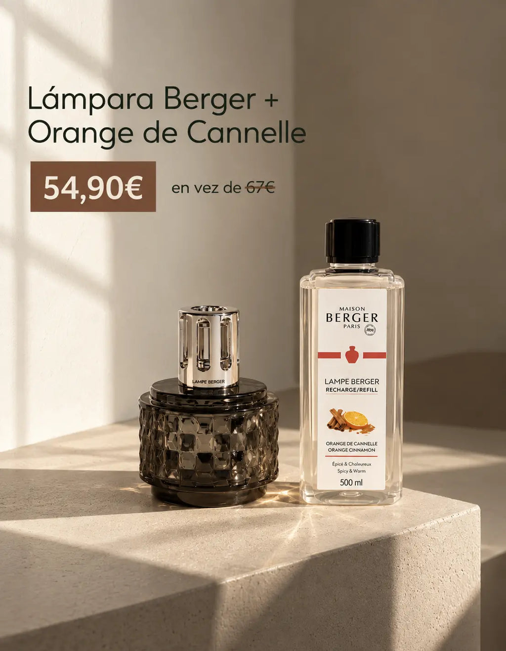 Pack especial Lámpara catalítica Variation Gris + Orange Cannelle 500 ml