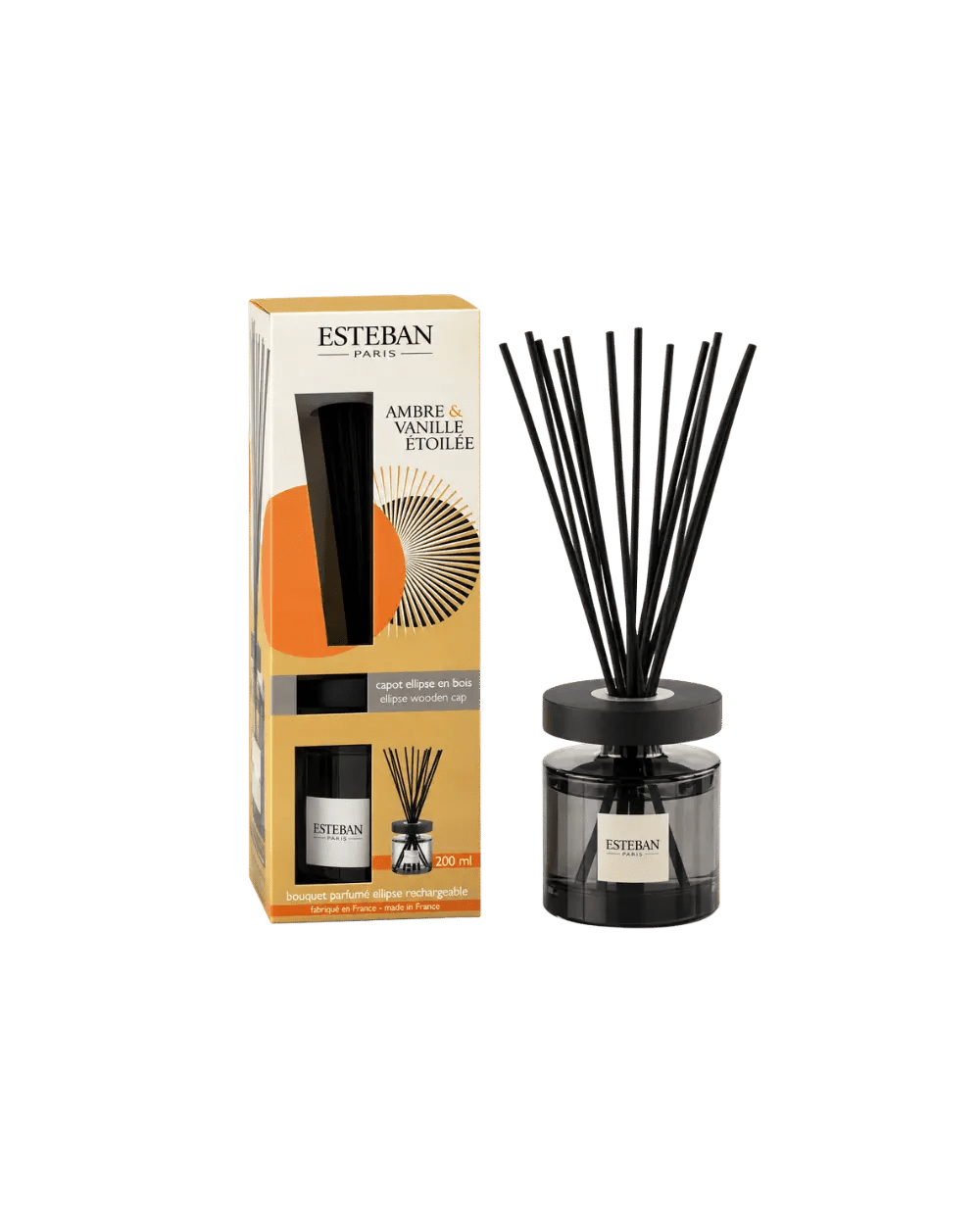 Mikado Ambre & Vanille Étoilée 200 ml – Esteban Paris - Maison Calma