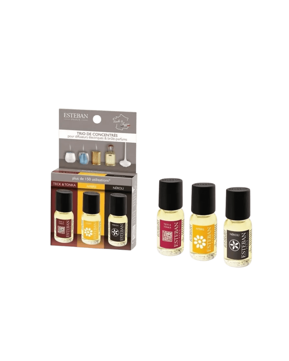 Pack 3 Concentrados de Perfume Néroli, Ambre & Teck & Tonka – Esteban Paris - Maison Calma
